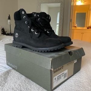 Black suede timberlands